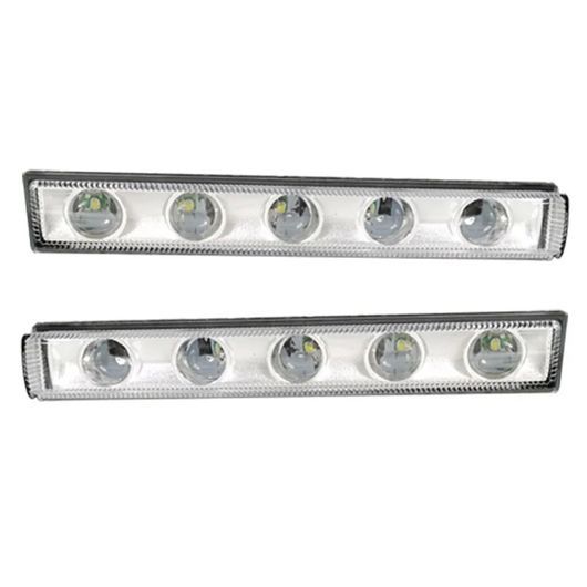 2ピース フロント バンパー DRL LED デイタイムランニングライト インジケーター ランプ プラスチック 適用: W463 シルバー ホワイト SR-DD-1699