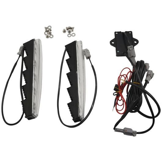 2ピース フロント バンパー DRL LED デイタイムランニングライト インジケーター ランプ プラスチック 適用: W463 シルバー ホワイト SR-DD-1699_2
