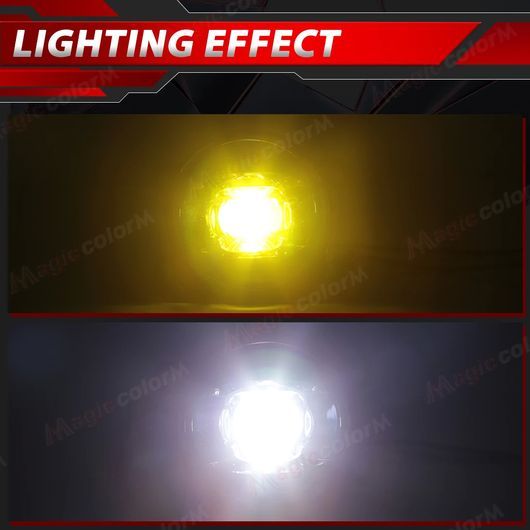 2ピース LED フォグライト 適用: フォード/FORD ホンダ スズキ いすゞ 三菱 シトロエン/CITROEN ルノー/RENAULT LED イエロー SR-DD-3750_3