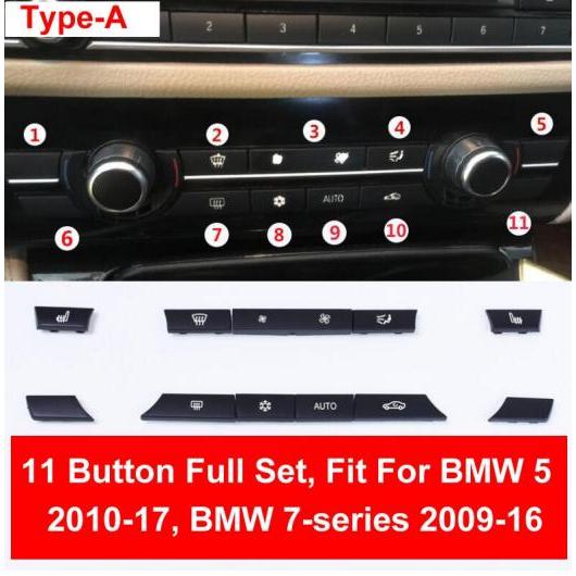 【待望 ブラック ABS エア コンディション オート ボタン スパンコール 装飾 カバー トリム ステッカー 適用: BMW F10 F18 F35 520 11 ボタン〜14 ボタン AL-EE-9017 AL