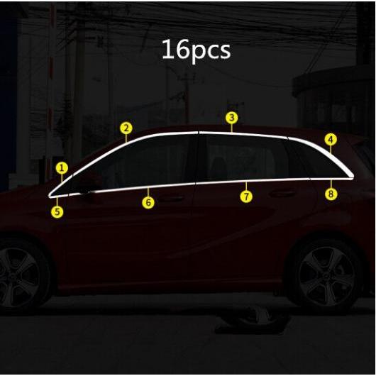 ステンレス スチール ウインドウ トリム ウインドウ ガーニッシュ ピラー カバー トリム 適用: メルセデス ベンツ B クラス 16ピース AL II 2375 AL :502881260:オートパーツエージェンシー 4号店