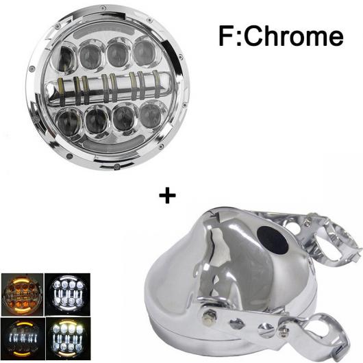 7 ヘッドライト オートバイ 7インチ LED ヘッドライト バケツ トリム リング 60W クローム 1セット・80W クローム 1セット AL-KK-2644 2輪 AL