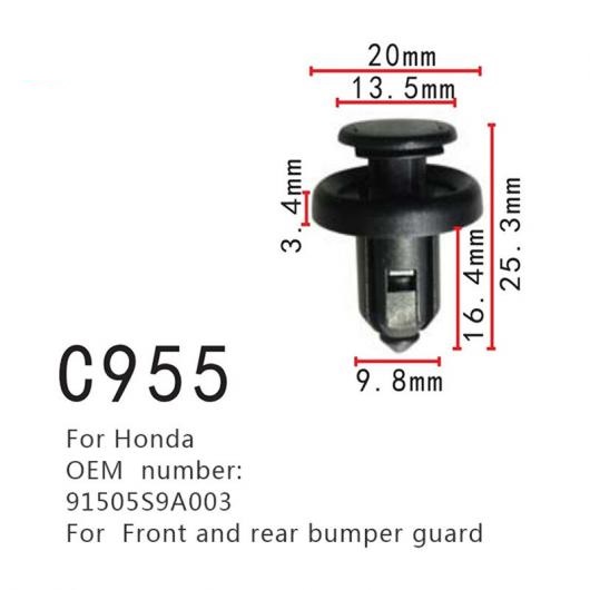 バックル 91505S9A003 適用: ホンダ フロント リア バンパー ガード ポジショナー ファスナー 50ピース AL-MM-0814 AL
