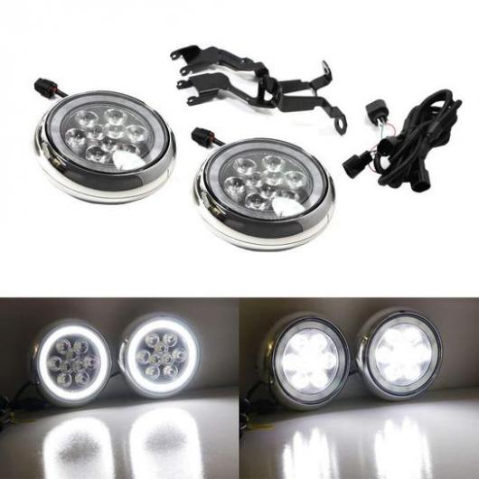 ホワイト LED HALO DRL ラリー ドライビング ライト 適用: ミニ クーパー S R56 R57 R58 R59 R60 クローム・ブラック AL-MM-5580 ALの画像