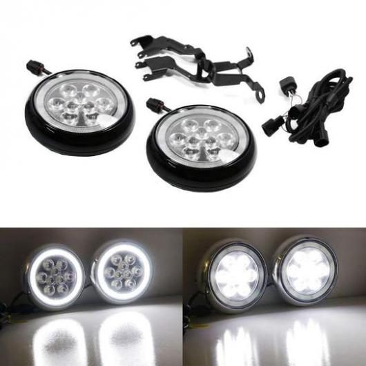 ホワイト LED HALO DRL ラリー ドライビング ライト 適用: ミニ クーパー S R56 R57 R58 R59 R60 クローム・ブラック AL-MM-5580 ALの画像