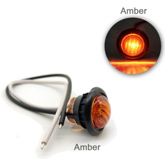 10ピース 3/4 23mm ラウンド LED サイド ライト 適用: トラック アンバー イエローレンズ〜ホワイト クリアレンズ AL-MM-5769 AL_3