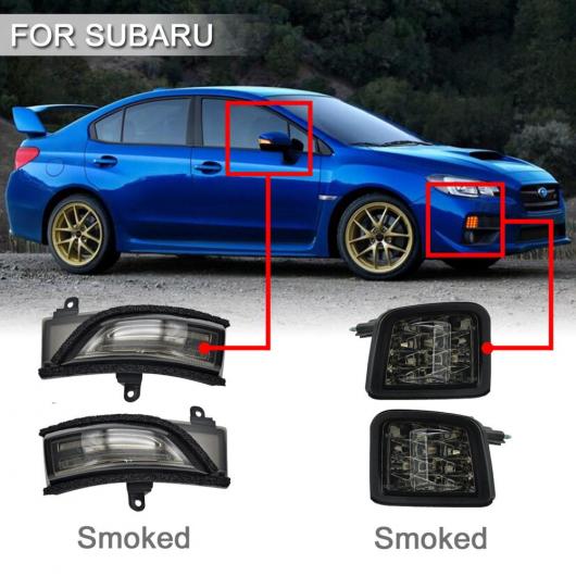 適用: スバル WRX STI 15-18 LED ターンシグナルライト ダイナミック サイド ミラー ウインカー ランプ スモーク・クリア AL-MM-5774 ALの画像