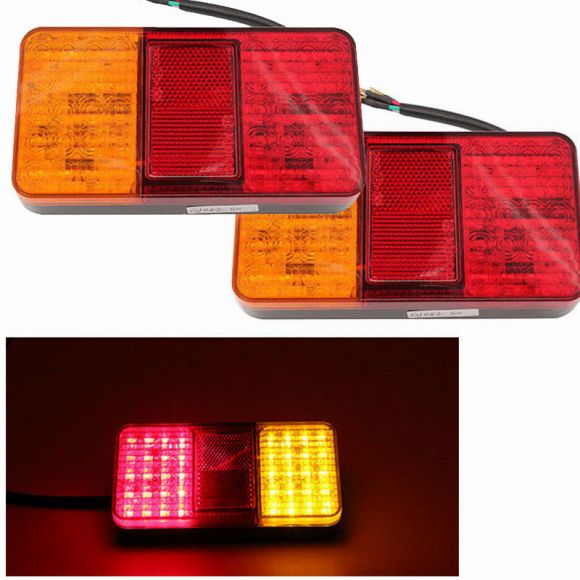 2ピース 防水 LED テールライト リア ランプ ペア ボート トレーラー 12V/24V リア パーツ 適用: トレーラー M_2ピース 12V・24V AL-MM-8700 AL
