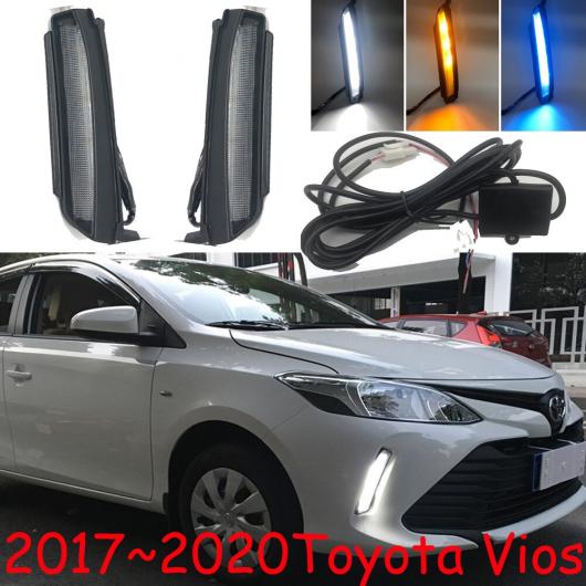 バンパー ヘッド ライト 適用: ヴィオス デイタイム LED DRL 2017-2020 ホワイト イエローブルー トヨタ ヴィオス 2017-2020 AL-OO-0084 AL