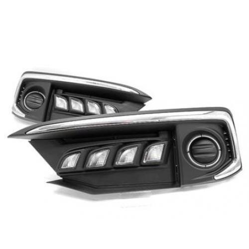 バンパー ヘッドライト ホンダ-シビック デイタイム ライト 2019-2020 DRL LED LED DRLのみ ホンダ シビック 2016-2018 AL-OO-0791 AL