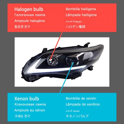 上端 照明ランプ 当てはめる: カローラ LED 前照灯 2011-2013 前照灯 カローラ DRL ウインカー ご機嫌 光芒 天使 キセノン AL-OO-7804 AL