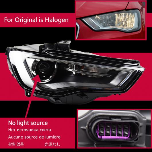 天々 照明ランプ 当て嵌める: アウディ/AUDI A3 LED 前照灯 2013-2016 前照灯 S3 DRL ウインカー 御機嫌 光芒 ともし火なし AL-OO-7832 AL その他ライト-車、バイク、自転車