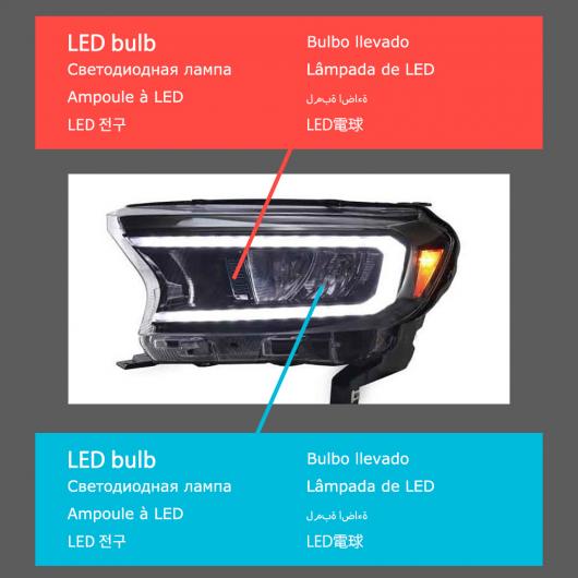 ヘッド ランプ 適用: フォード/FORD レンジャー LED ヘッドライト 2016-2021 ヘッドライト レンジャー DRL ウインカー ハイ フル LED AL-OO-8047 AL