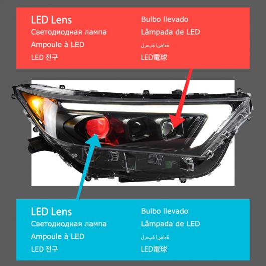 天々 照明ランプ 当て嵌める: RAV4 LED 前照灯 2018-2021 前照灯 RAV4 DRL ウインカー 御機嫌 光芒 前照灯 櫂 LED AL-OO-8106 AL 自動車-ライト、レンズ