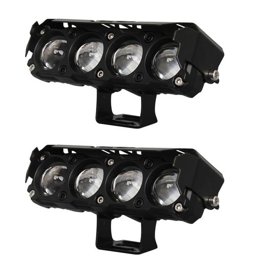 4 レンズ オートバイ 補助 スポットライト 3750 25W LED フォグライト ホワイト イエロー ハイ ロー ビーム ドライビング ランプ モト 2ピース SR-BB-4164