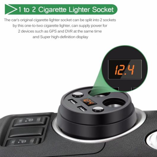 シガーライターアダプタソケット スプリット カー 充電器12-24 シガーライターアダプタソケット スプリット カー 充電器12-24