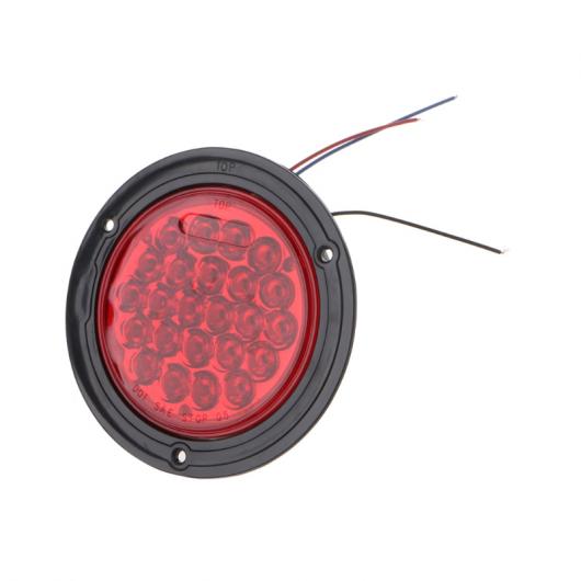 1ペア 24ボルト トラック トレーラー LED ラウンドリフレクターリアテールライトバンパーブレーキ ストップ レッド AL-AA-9486