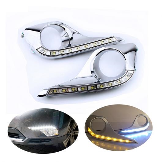 2ピース LED DRL デイライト 適用: トヨタ ハイランダー 2012 2013 2014 デイタイム ランニング ライト フォグライト ランプ イエロー ターン AL-FF-1331 AL