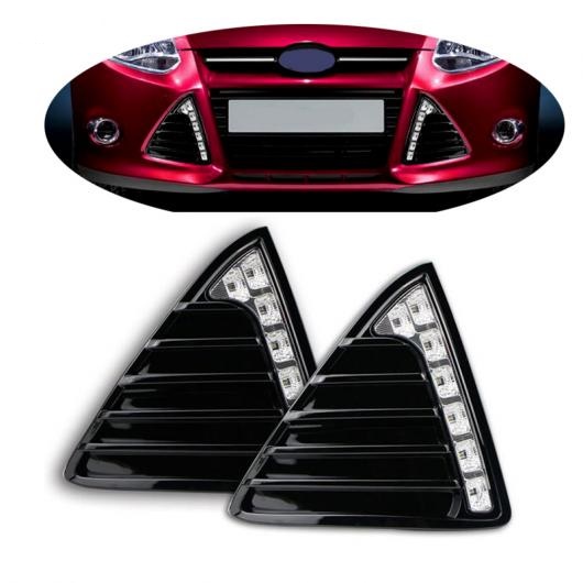 2ピース LED DRL デイライト 適用: フォード フォーカス 3 2012 2013 2014 デイタイム ランニング ライト 防水 フォグランプ AL FF 1332 AL :502520070:オートパーツエージェンシー 4号店