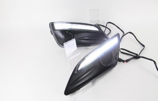 適用: フォード/FORD フィエスタ 2013-2014 LED DRL 高光度 ガイド フォグ ランプ デイタイムランニングライト AL-HH-0580 AL