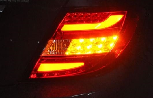 値段通販 適用: メルセデスベンツ/MERCEDES BENZ ベンツ W204 C180 C200 C260 LED テール ライト 2007-2010 ランプ アルティス リア DRL + レッド AL-HH-1217 AL