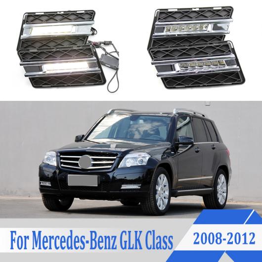 2ピース DRL ライト ランプ 適用: ベンツ GLK クラス W204 GLK300 GLK350 GLK500 2008-2012 6000K ホワイト LED フォグランプ AL-KK-0554 AL