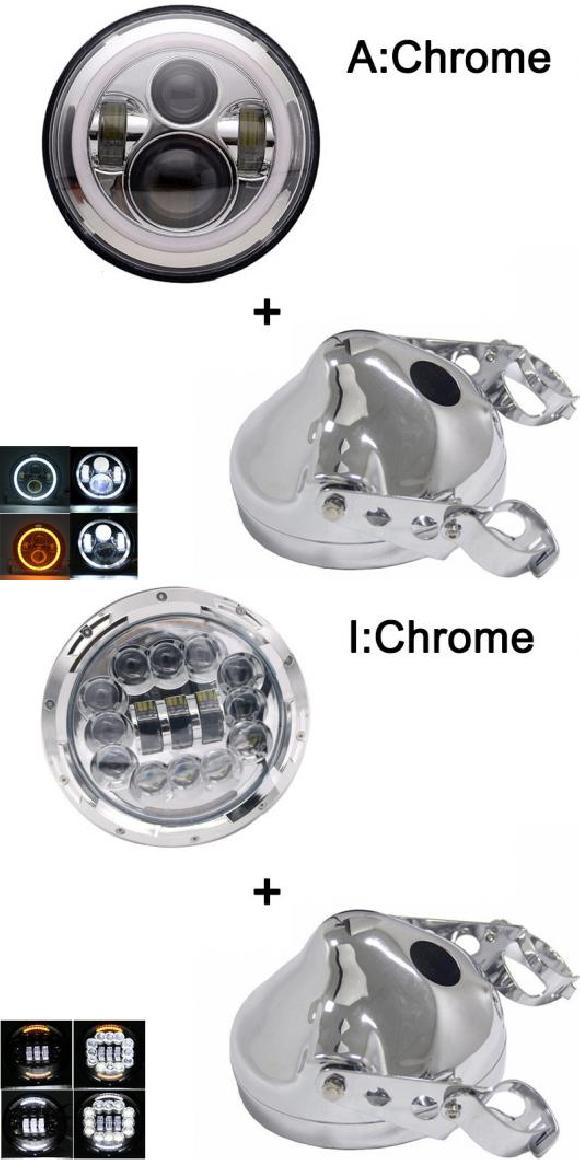 あかり　ポットのセット 7インチ 80W ドット SAE E9 オートバイ ヘッドランプ 7インチ シェル 1