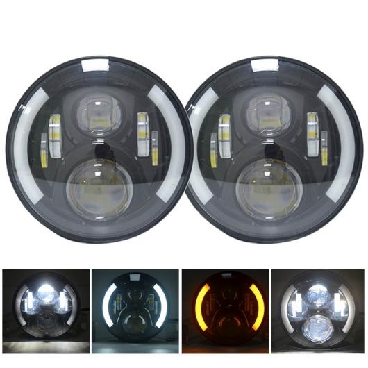 適用: スズキ サムライ UAZ HUNTER 7 LED プロジェクター ヘッドライト ハロ ヘッドランプ 適用: ブラック 1・クローム 1 AL-KK-2536 AL 適用 ヘッドライト ヘッドランプ スズキ サムライ UAZ HUNTER LED プロジェクター ハロ ブラック クローム AL ジープ/JEEP