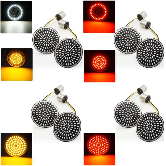 1ペア LED ウインカー インジケーター ライト ランプ 11561157 ライト 適用: 2ピース ホワイト イエロー〜2ピース レッド AL-KK-2828 2輪 AL