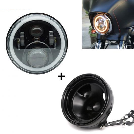 7インチ 80W ドット SAE E9 オートバイ ヘッドランプ 7インチ シェル 1セット 40W ブラック・1セット 60W ブラック AL-KK-2864 2輪 AL_7