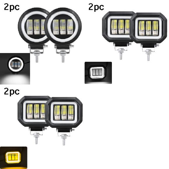 5インチ LED ワーク ライト ニーヴァ 4X4 オフロード バー 適用: 4WD トラック ATV 2ピース ホワイト・2ピース イエロー AL KK 2924 AL :503478180:オートパーツエージェンシー 4号店