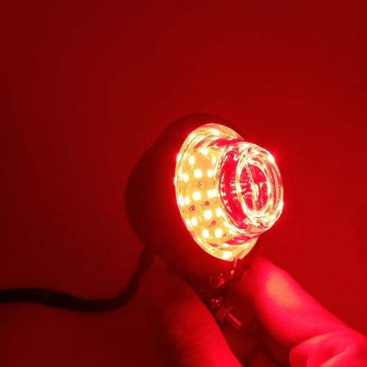 12V LED テールライト オートバイ モーターバイク ブレーキ リア ランプ テールライト 適用: チョッパー ブラック・ブラック×レッド AL-KK-5307 2輪 ALの画像