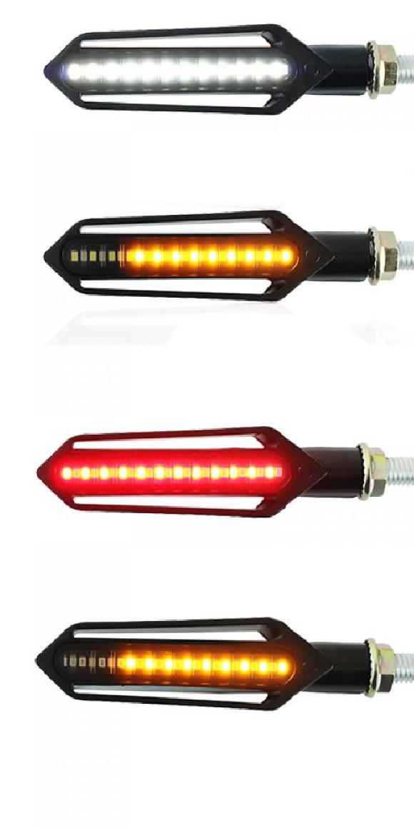 オートバイ ウィンカー テールライト LED フロー ウインカー 2ピース フロント DRL・2ピース リア ストップ AL-MM-2111 AL