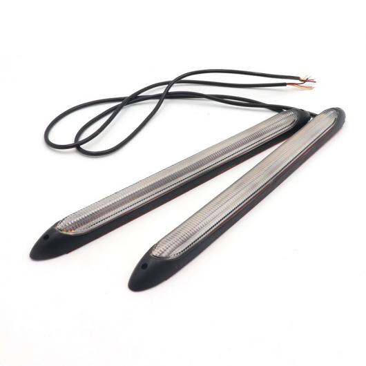 2ピース LED DRL デイタイム ランニング ライト 防水 ユニバーサル オート ヘッドライト ホワイト-イエロー 15.5cm AL-MM-2116 AL