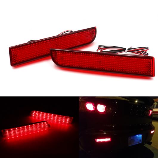 2ピース LED リア バンパー リフレクター ライト レッド ドライビング ブレーキ ストップ フォグ トリム モールディング テール ランプ 適用: AL-MM-2198 AL
