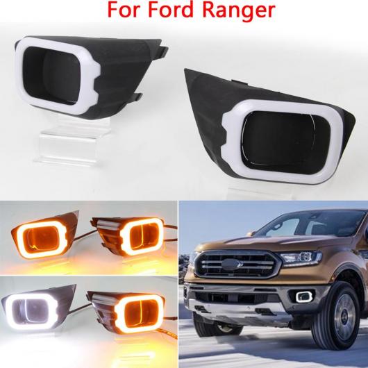 適用: フォード/FORD レンジャー 2018 2019 LED デイタイムランニングライト イエロー チューニング シグナル リレー 防水 12V LED DRL ランプ AL-MM-5470 AL