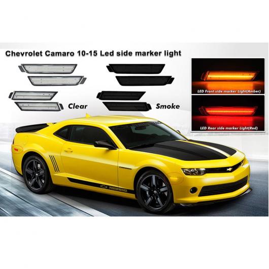 4ピース LED サイドマーカー ライト 適用: シボレー/CHEVROLET カマロ 2010-2015 2ピース アンバー LED スモーク・クリア AL-MM-5658 AL_7