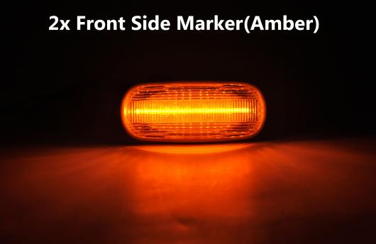 4ピース クリア スモーク レンズ アンバー レッド LED サイドマーカー ライト ベッド ランプ 適用: ダッジ・ラム 2500HD スモーク・クリア AL-MM-5661 AL_9