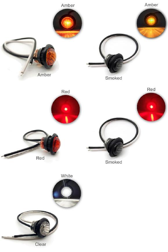 10ピース 3/4 23mm ラウンド LED サイド ライト 適用: トラック アンバー イエローレンズ〜ホワイト クリアレンズ AL-MM-5769 AL