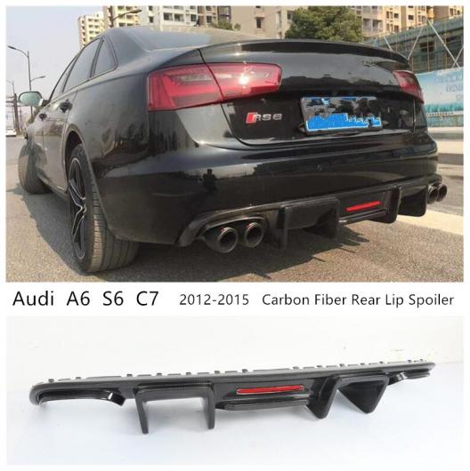 適用: アウディ/AUDI A6 S6 C7 2012 2015 カーボンファイバー リア リップ スポイラー バンパー ディフューザー AL MM 8273 AL :504247640:オートパーツエージェンシー 4号店