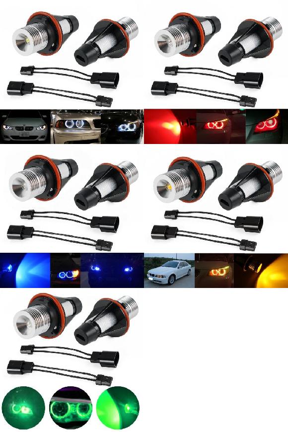 2天下太平 LED エンジェルアイ HALO 前照灯 弁膜 当て嵌める: BMW E39 E87 E83 E53 E60 E61 E63 E64 E65 E66 X5 X3 白いこと〜緑であること AL-MM-8332 AL その他ライト-車、バイク、自転車-ライト、レンズ