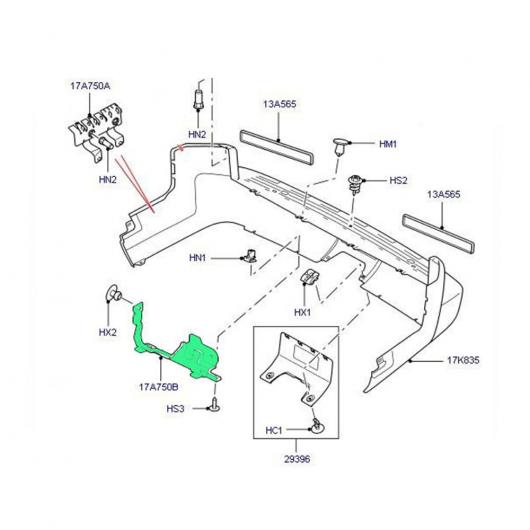 DQG000073 左 リア センター バンパー ブラケット 適用: LR レンジローバー スポーツ LR3 4 ディスカバリー 3 4 オート バンパー マウント AL-MM-8983 AL｜apagency4｜06