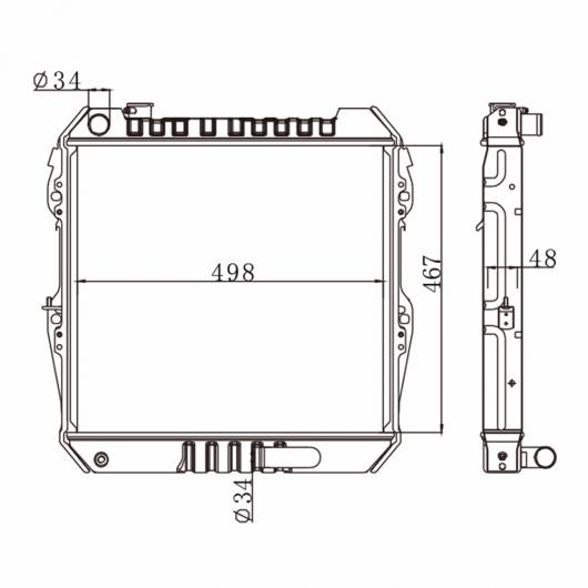 フル アルミニウム ラジエーター 適用: トヨタ ハイラックス 2.4 D