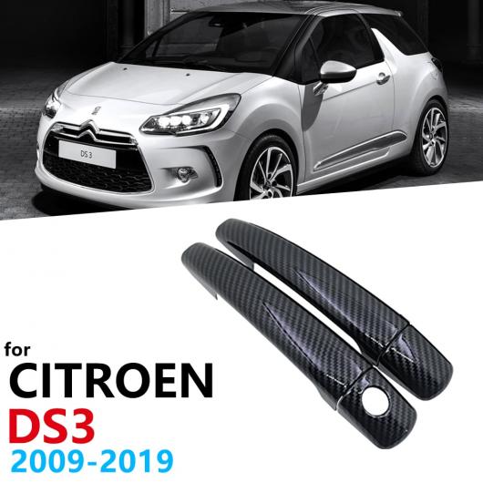 光沢ブラック カーボンファイバー ドア ハンドル カバー 適用: シトロエン/CITROEN DS3 DS 3 2009〜2019 ステッカー AL-NN-2637 AL