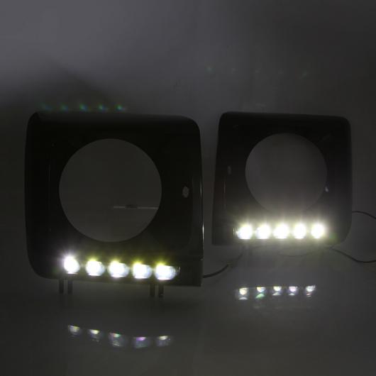 1ペア 適用: メルセデス・ベンツ G500 G55 G63 W463 1990-2016 DRL LED 12V デイタイム ホワイト カバー・ブラック カバー AL-NN-5341 ALの画像