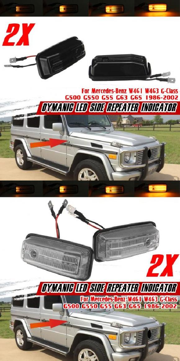 W463 ダイナミック LED サイド マーカー ウインカー リピーター ウインカー ブラック-ダイナミック・クリア-ダイナミック AL-NN-5363 AL