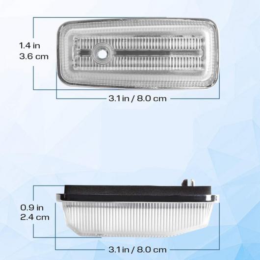 2ピース LED サイド マーカー ライト アセンブリ ウインカー ランプ 適用: メルセデス・ベンツ W463 Gクラス 1986-2002 クリア レンズ AL-NN-5504 AL_5