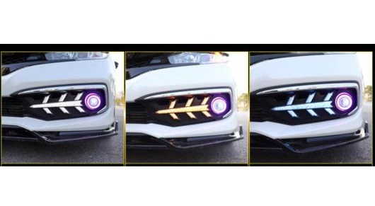 2019-2021 ヘッドランプ 適用: ホンダ シビック デイタイム ライト ヘッド タイプ001 ホンダ シビック 2019-2021 LED ハロゲン フォグ AL-OO-0200 ALの画像