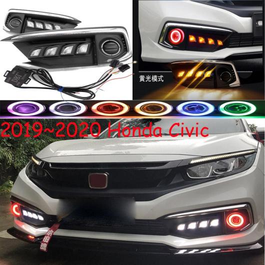 バンパー ヘッドライト ホンダ-シビック デイタイム ライト 2019-2020 DRL LED LED DRLのみ ホンダ シビック 2016-2018 AL-OO-0791 ALの画像