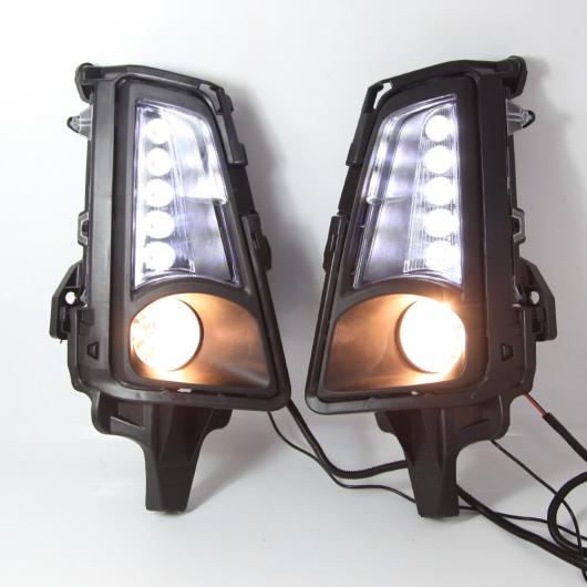 1ペア LED DRL フォグランプ 適用: トヨタ ハイエース 2019 2020 12V LED デイタイムランニングライト イエロー ホワイト イエロー AL-OO-0854 ALの画像